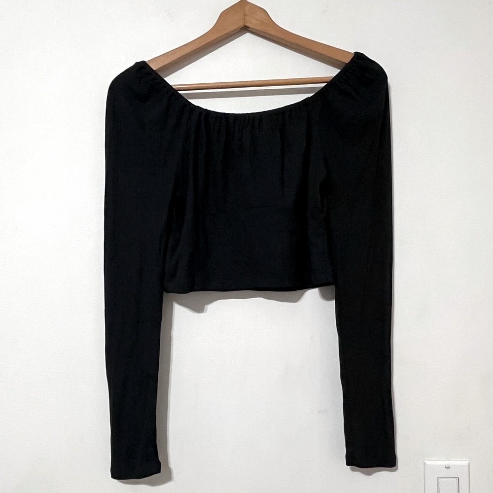 Madewell Ribbed Square-Neck Long-Sleeve Top M - Picture 6 of 10